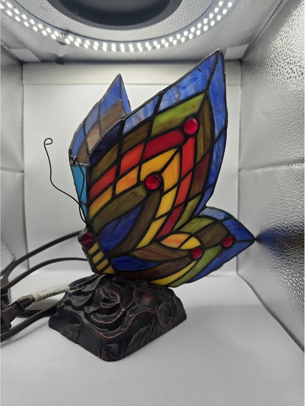 Tiffany Style Stained Glass Butterfly Table Lamp Accent Lamp